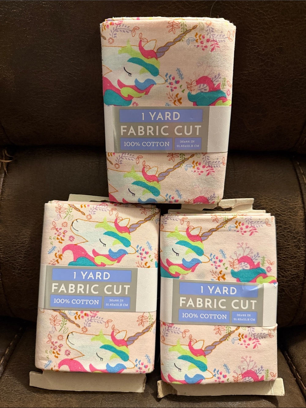NEW Pink Unicorn 100% Cotton Fabric 3yds